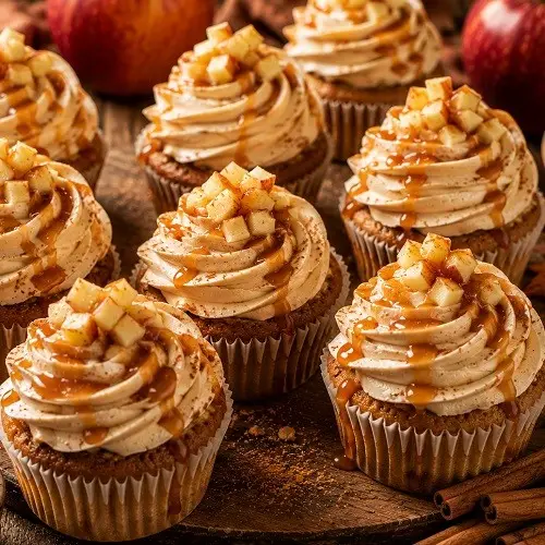 Apfel-Zimt-Cupcakes mit Caramel-Topping