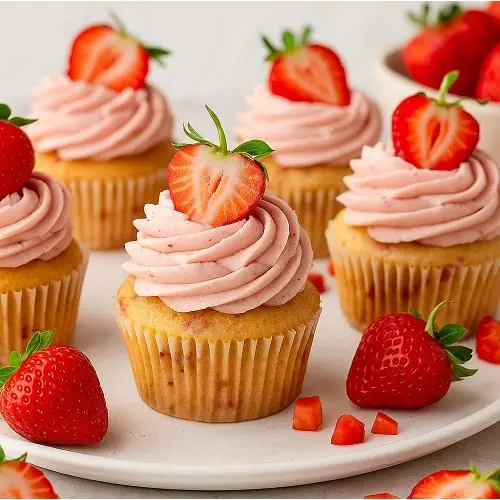 Erdbeer Cupcakes mit Erdbeer-Buttercreme