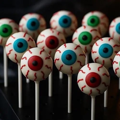 Blutige Augapfel-Cake Pops