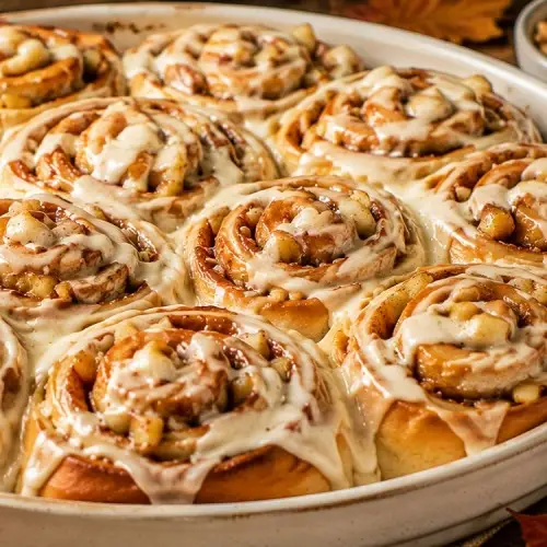 Bratapfel-Zimtschnecken – fluffige Cinnamon Rolls mit Apfelfüllung