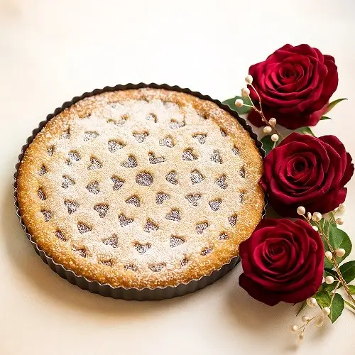 Sommerliche Linzertorte mit Pfirsich-Maracuja-Marmelade