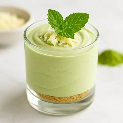 Matcha-Cheesecake im Glas – cremig, grün und erfrischend