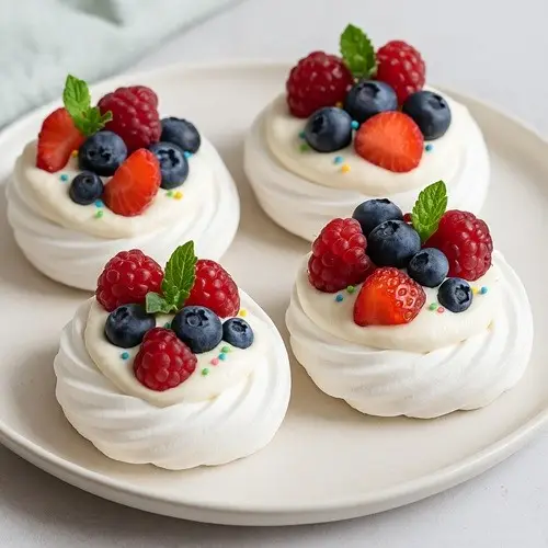 Mini-Pavlovas mit Beeren