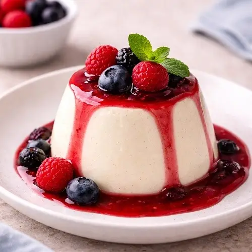 Dr. Oetker Panna Cotta Crèmepulver: Panna Cotta mit Waldfruchtsauce – italienisches Dessert ganz einfach 🍓