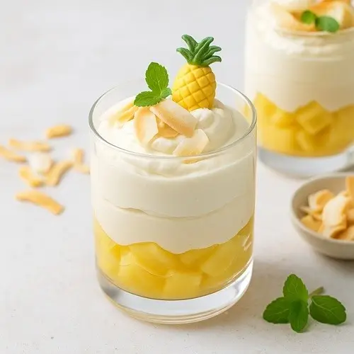 Pina-Colada-Schichtdessert im Glas