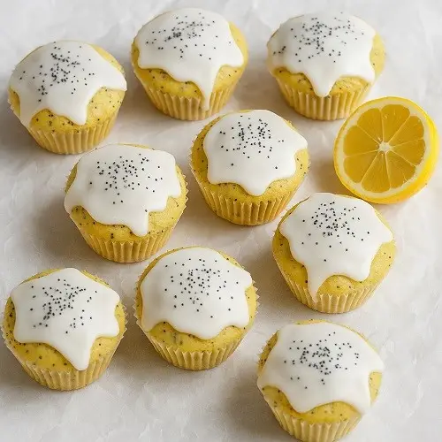 Zitronen-Mohn-Muffins mit Glasur
