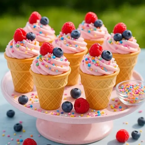 Mini-Eistörtchen im Eiswaffelbecher