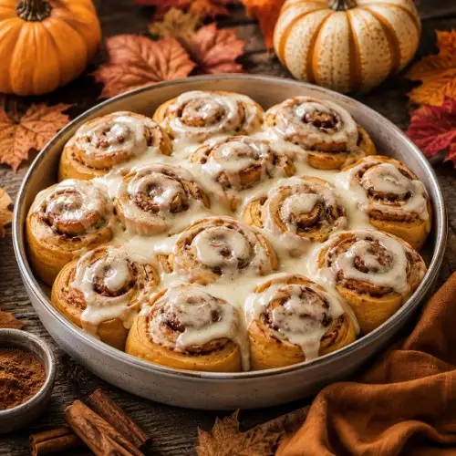 Pumpkin Cinnamon Rolls – herbstliche Zimtschnecken mit Kürbis