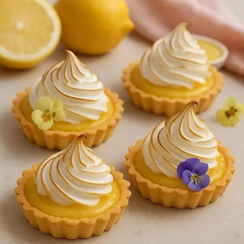 Zitronen-Curd Tartelettes mit Baiserhäubchen